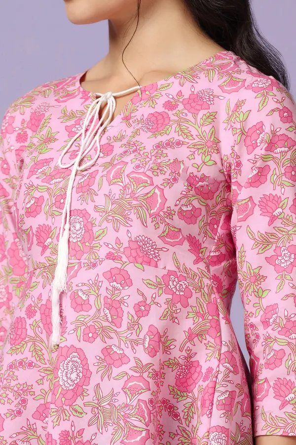 Light_Pink_Cotton_Floral_Print_Tunic_Top_For_Women
