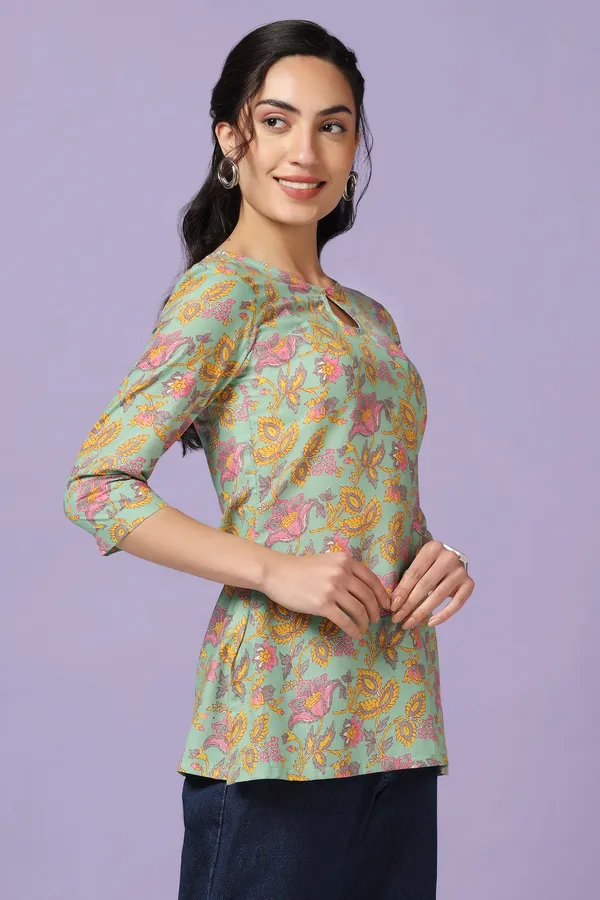 Pista_Cotton_Floral_Print_Tunic_Top_For_Women
