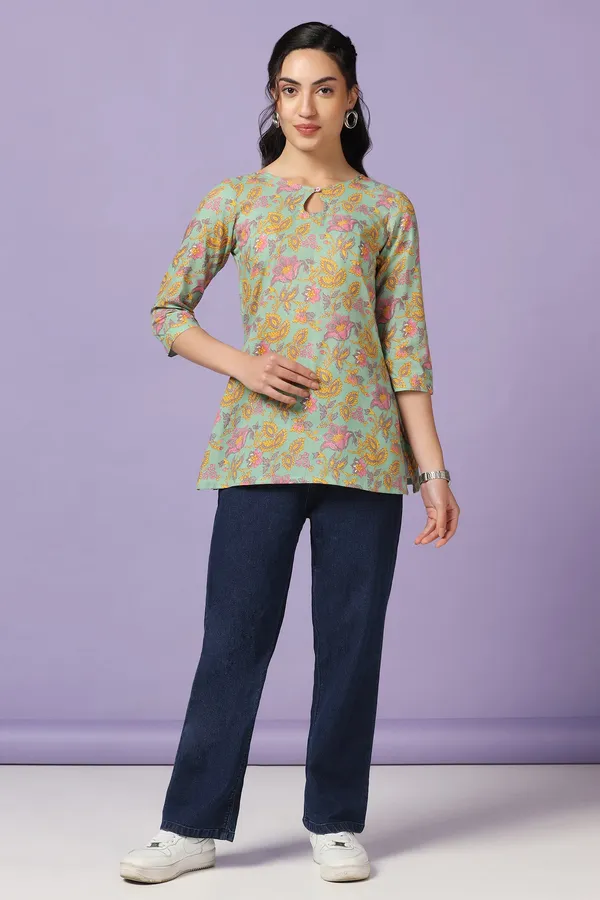 Pista_Cotton_Floral_Print_Tunic_Top_For_Women