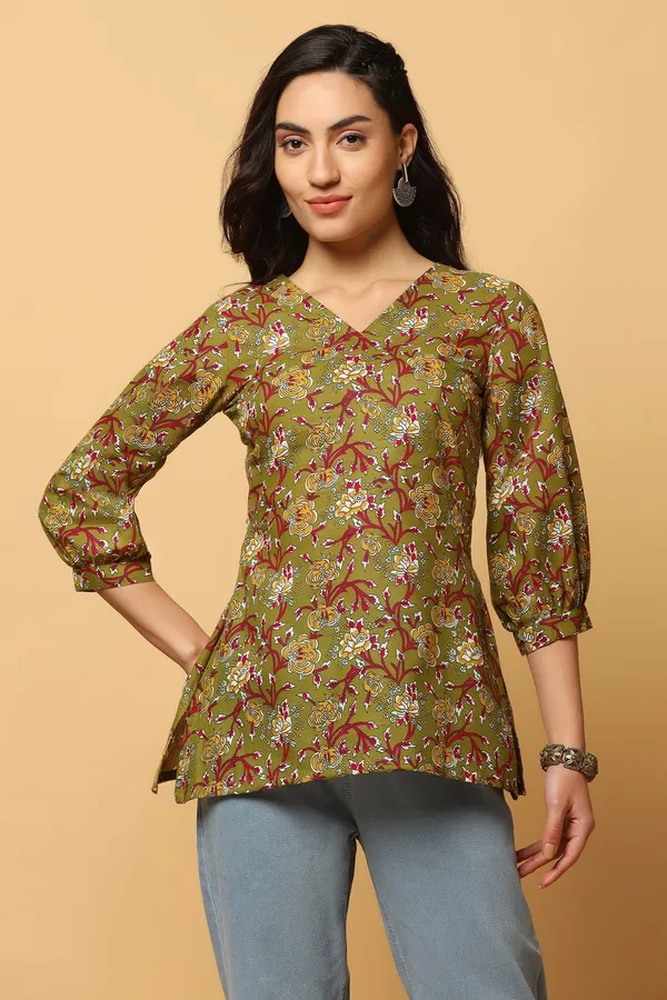 Olive_Cotton_Printed_Tunic_Top_For_Women