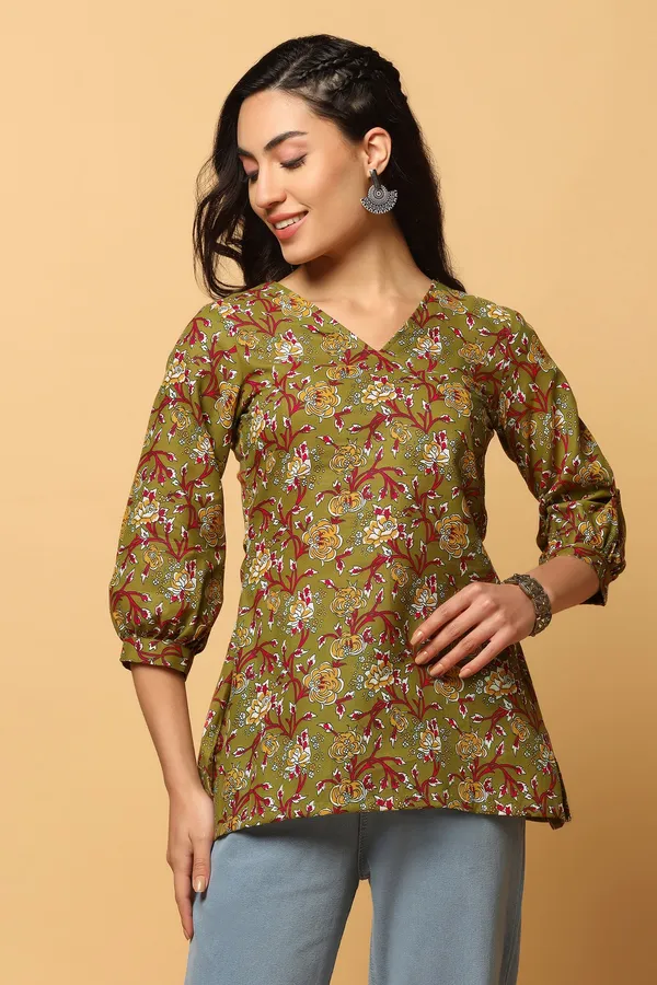 Olive_Cotton_Printed_Tunic_Top_For_Women