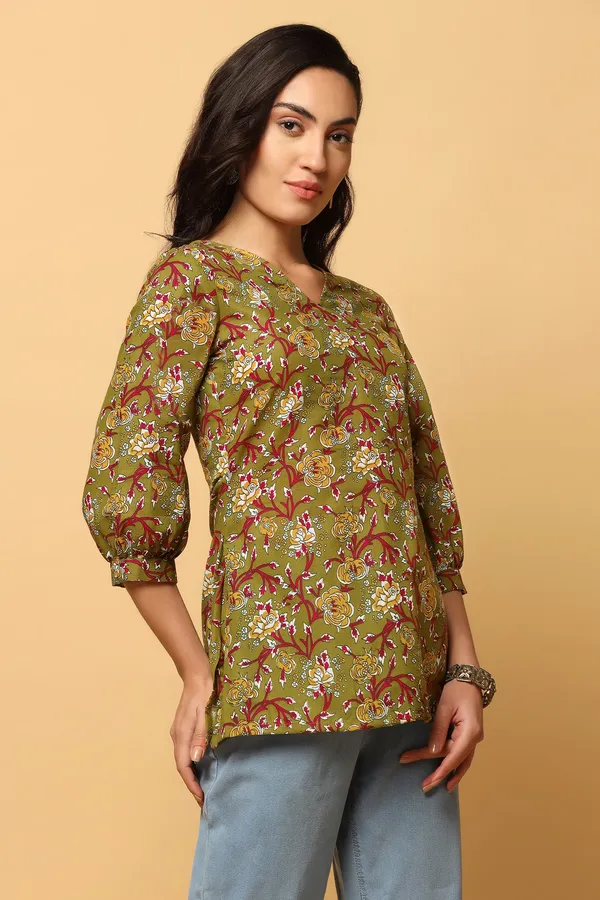 Olive_Cotton_Printed_Tunic_Top_For_Women