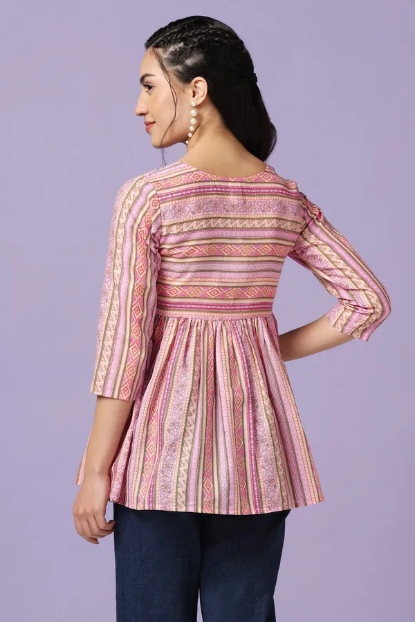 Pink_Cotton_Printed_Tunic_Top_For_Women
