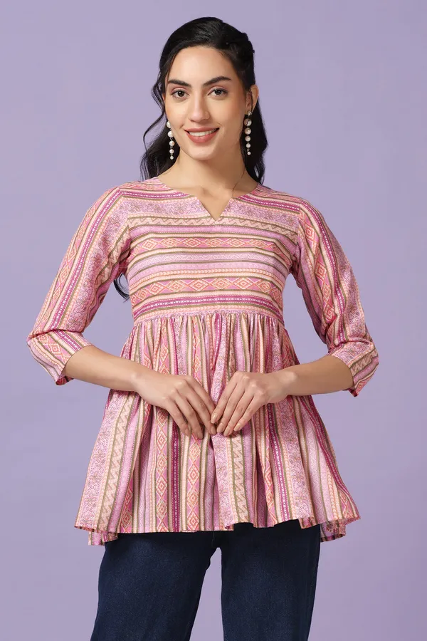 Pink_Cotton_Printed_Tunic_Top_For_Women