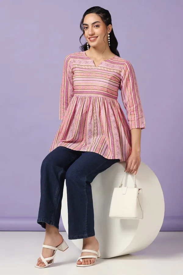 Pink_Cotton_Printed_Tunic_Top_For_Women