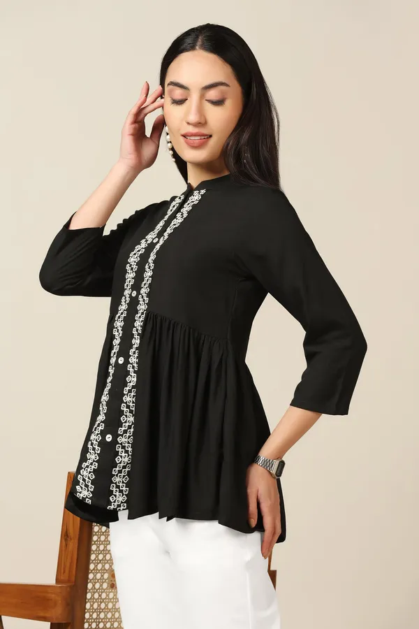 Black_Rayon_Embroidered_Top_For_Women