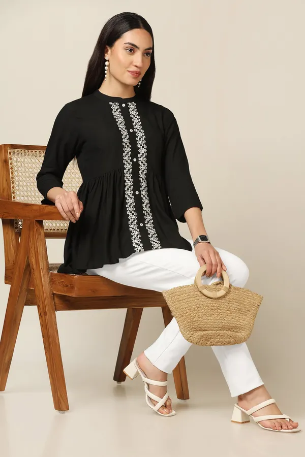 Black_Rayon_Embroidered_Top_For_Women