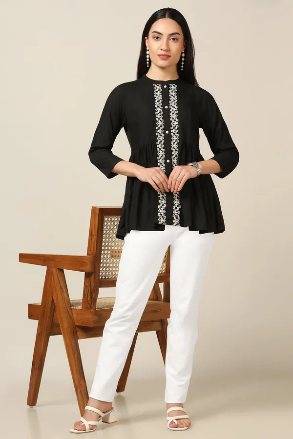Black_Rayon_Embroidered_Top_For_Women