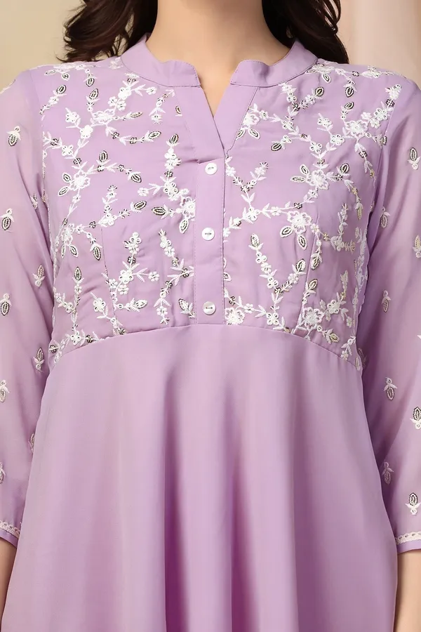 Lavender_Embroidered_Georgette_Tunic_Top_For_Women