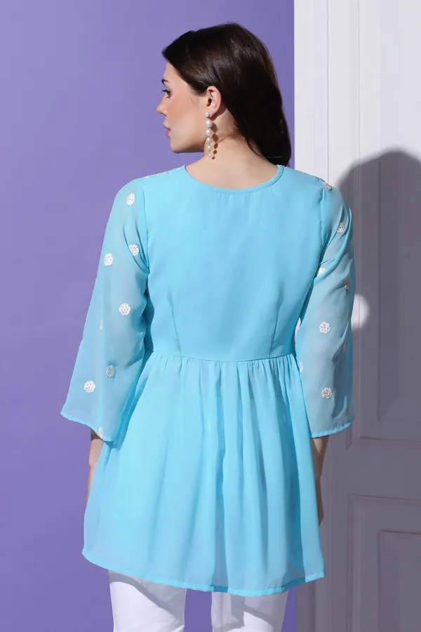 Sky_Embroidered_Georgette_Tunic_Top_For_Women
