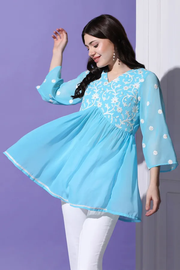 Sky_Embroidered_Georgette_Tunic_Top_For_Women