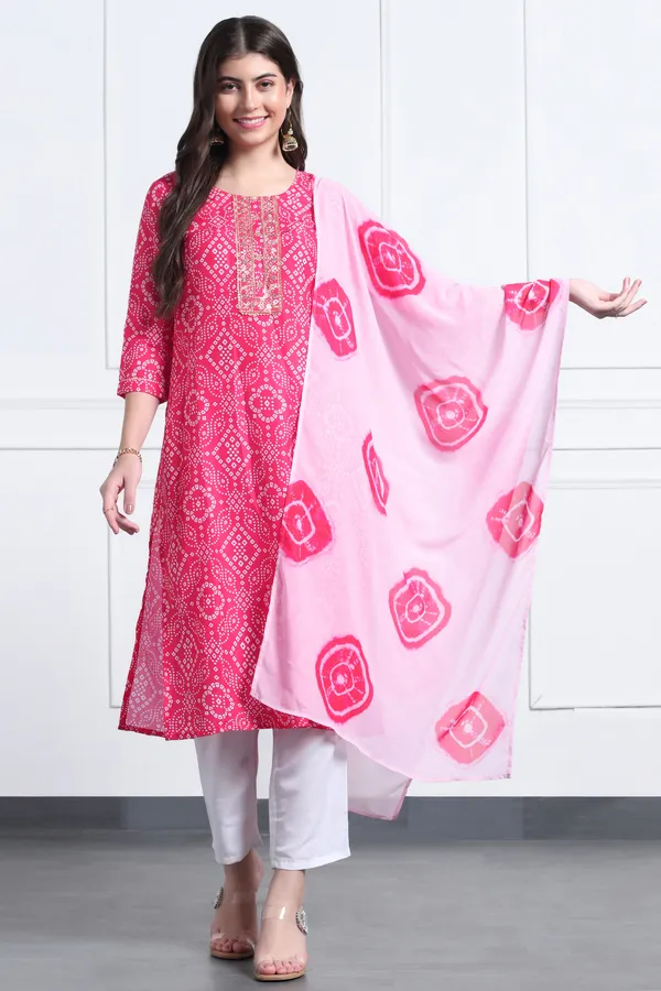Pink_Muslin_Ankle_Length_Kurta_Pant_Suit_Set