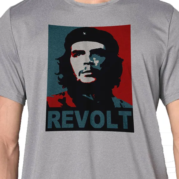 Grey_Che_Guevara_Revolt_160_GSM_Quick-Dri_T-Shirt_For_Men