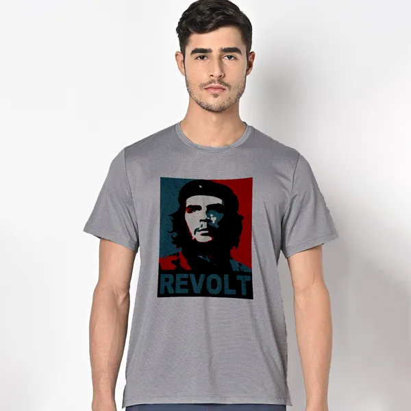 Grey_Che_Guevara_Revolt_160_GSM_Quick-Dri_T-Shirt_For_Men
