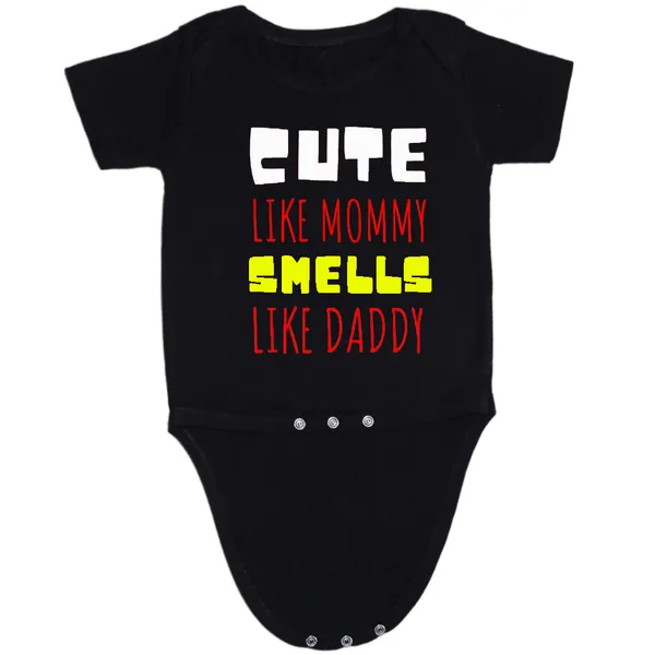 Multicolor_Cute_Like_Mommy_Smells_Like_Daddy_Cotton_Romper_For_6_To_12_Months