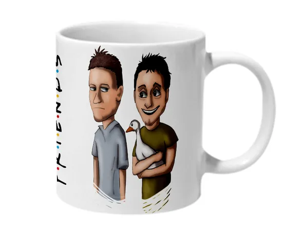Multicolor_Joey_And_Chandler_And_The_Duck_Friends_Art_Work_Ceramic_Mug