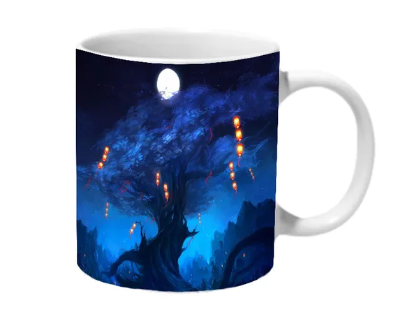 Multicolor_Lanterns_In_The_Night_Tree_Ceramic_Mug