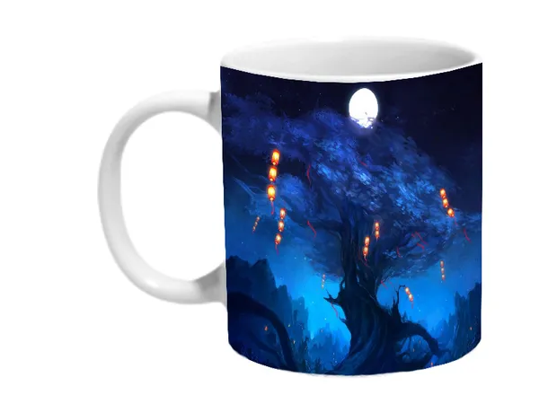 Multicolor_Lanterns_In_The_Night_Tree_Ceramic_Mug