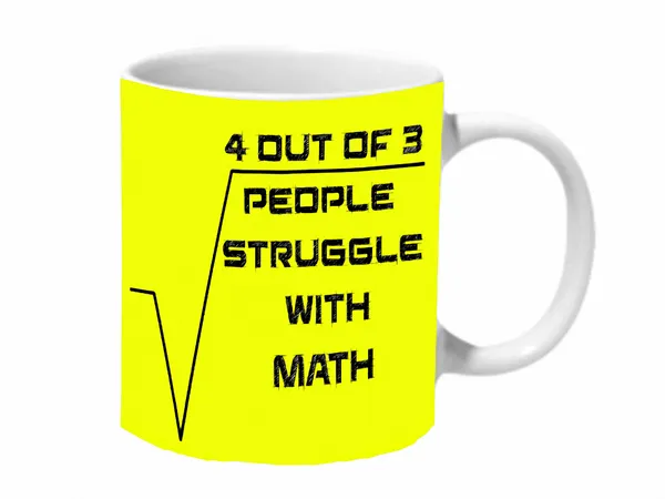 Multicolor_4_Out_Of_3_People_Struggle_With_Math_Yellow_Baground_Ceramic_Mug