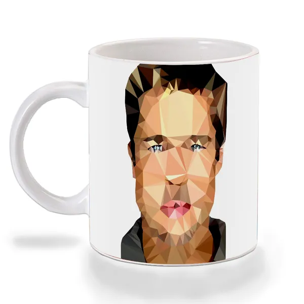 Multicolor_Brad_Pitt_Geometric_Art_Ceramic_Mug