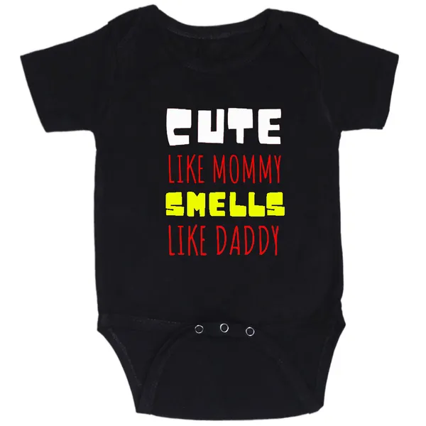 Multicolor_Cute_Like_Mommy_Smells_Like_Daddy_Cotton_Romper_For_6_To_12_Months