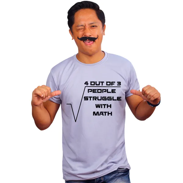 Grey_4_Out_Of_3_People_Struggle_With_Math_160_GSM_Quick-Dri_T-Shirt_For_Men