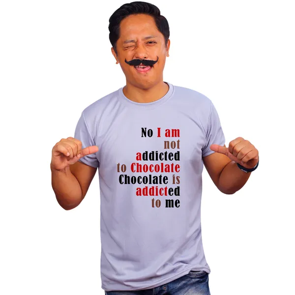 Grey_Chocolate_Is_Addicted_To_Me_160_GSM_Quick-Dri_T-Shirt_For_Men