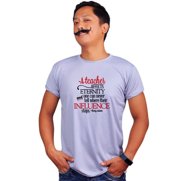Grey_A_Teacher_And_Influence_By_Henry_Adams_160_GSM_Quick-Dri_T-Shirt_For_Men