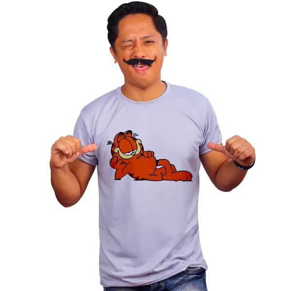 Grey_Classic_Garfield_160_GSM_Quick-Dri_T-Shirt_For_Men