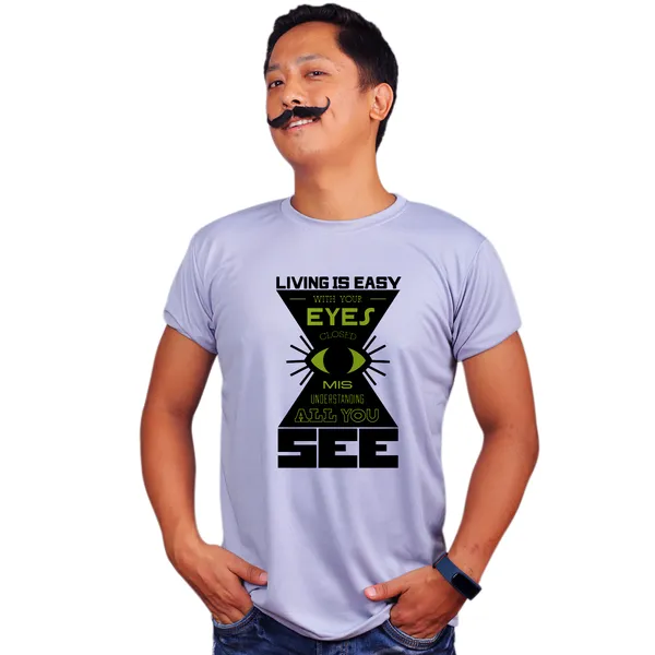 Grey_Close_Your_Eyes_And_See_Misunderstanding_160_GSM_Quick-Dri_T-Shirt_For_Men