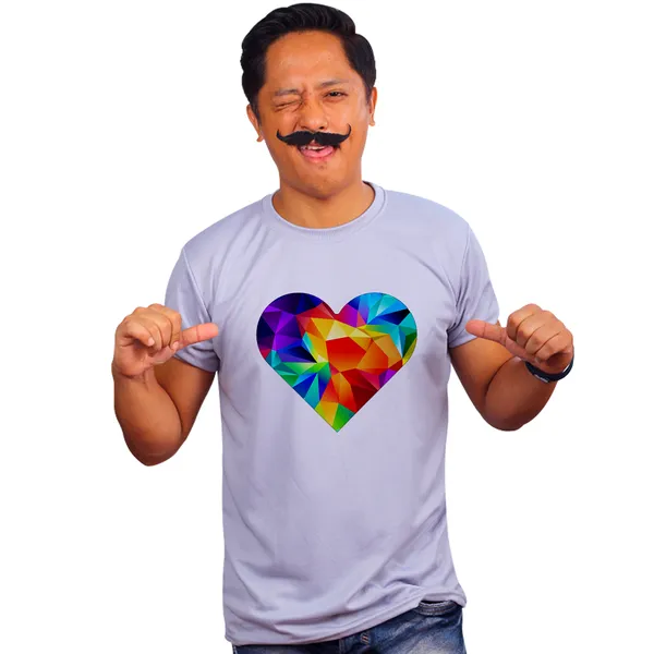 Grey_Colorful_Geometric_Heart_Quick-Dri_T-Shirt_For_Men