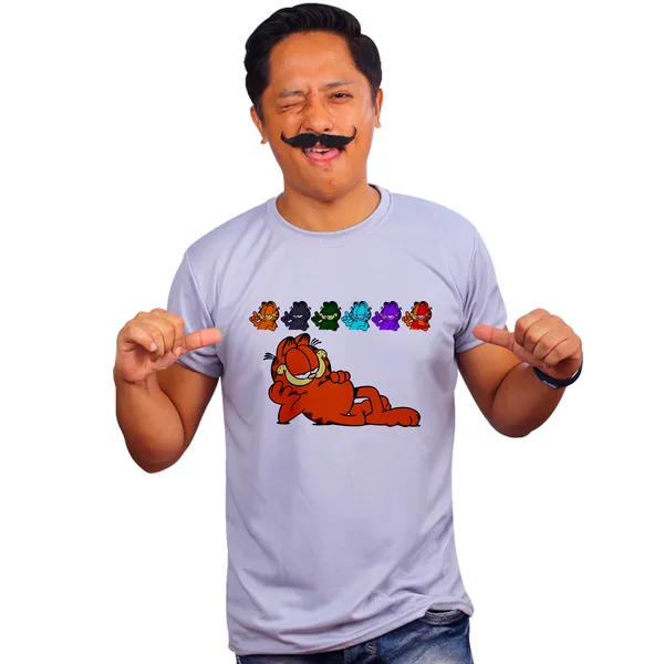Grey_Colors_Of_Garfield_Quick-Dri_T-Shirt_For_Men