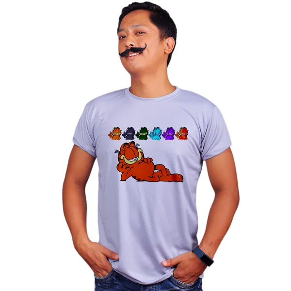 Grey_Colors_Of_Garfield_Quick-Dri_T-Shirt_For_Men
