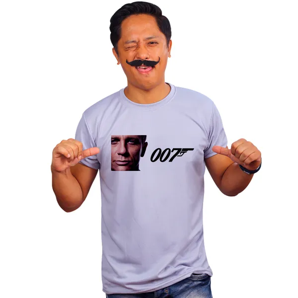 Grey_Daniel_Craig_James_Bond_007_160_GSM_Quick-Dri_T-Shirt_For_Men