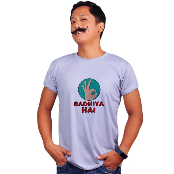 Grey_Desi_Style_Badhiya_Hai_160_GSM_Quick-Dri_T-Shirt_For_Men