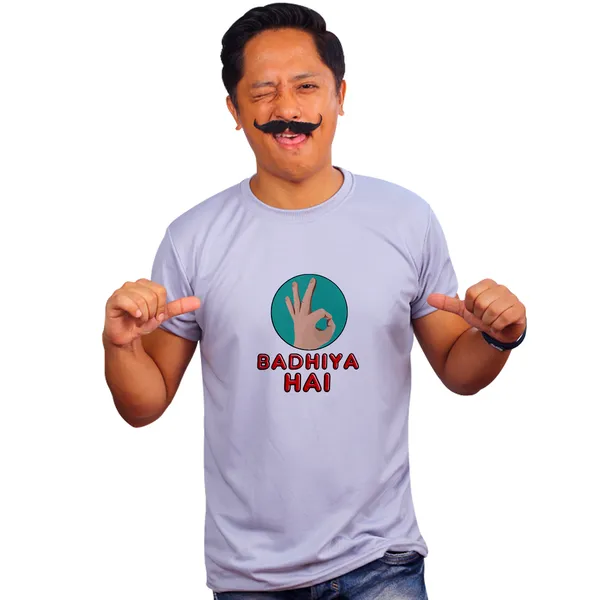 Grey_Desi_Style_Badhiya_Hai_160_GSM_Quick-Dri_T-Shirt_For_Men