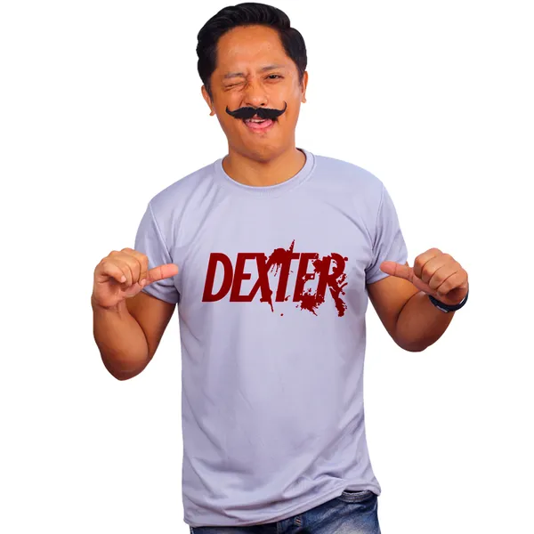 Grey_Dexter_Blood_Logo_Quick-Dri_T-Shirt_For_Men