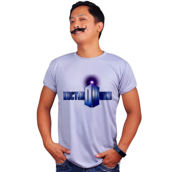 Grey_Doctor_Who_Logo_Quick-Dri_T-Shirt_For_Men