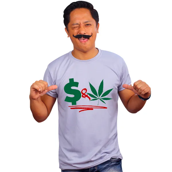 Grey_Dollar_And_Weed_160_GSM_Quick-Dri_T-Shirt_For_Men