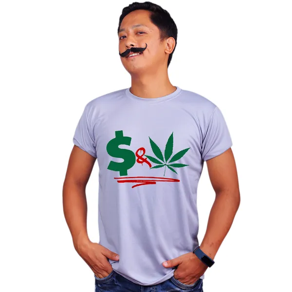 Grey_Dollar_And_Weed_160_GSM_Quick-Dri_T-Shirt_For_Men