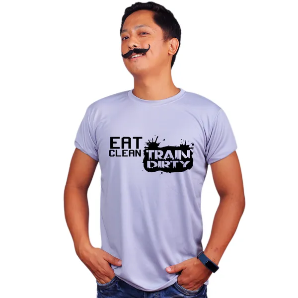 Grey_Eat_Clean_Train_Dirty_Black_And_Quick-Dri_T-Shirt_For_Men