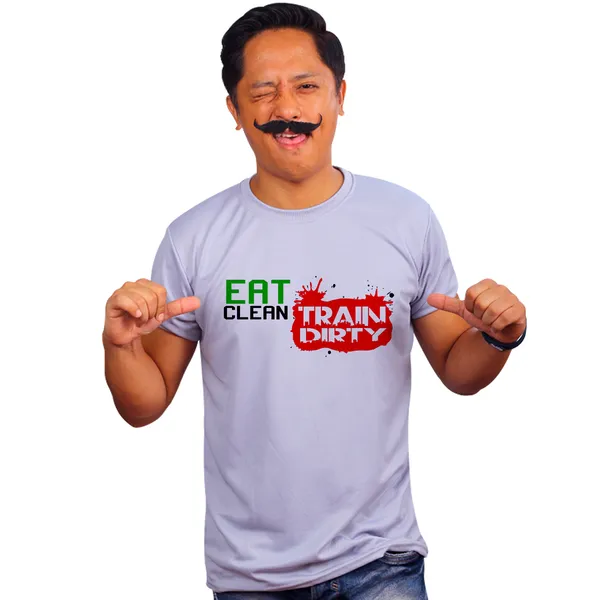 Grey_Eat_Clean_Train_Dirty_160_GSM_Quick-Dri_T-Shirt_For_Men