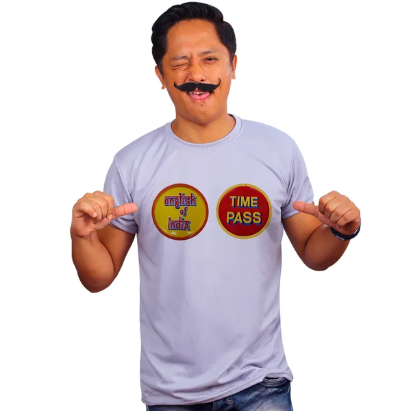 Grey_English_Of_Indiia_Time_Pass_Quick-Dri_T-Shirt_For_Men