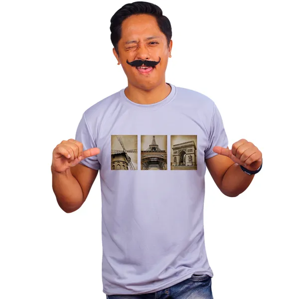Grey_Famous_Paris_Quick-Dri_T-Shirt_For_Men