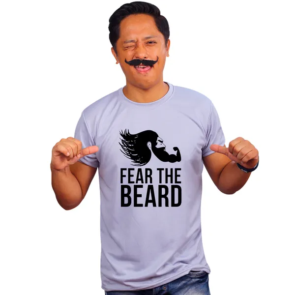 Grey_Fear_The_Beard_Quick-Dri_T-Shirt_For_Men