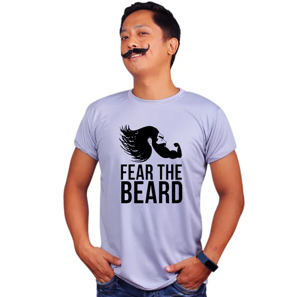 Grey_Fear_The_Beard_Quick-Dri_T-Shirt_For_Men