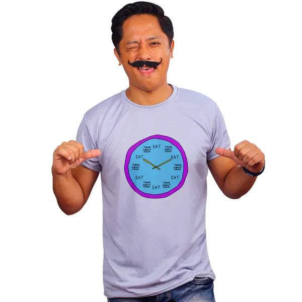 Grey_Food_Clock_Quick-Dri_T-Shirt_For_Men