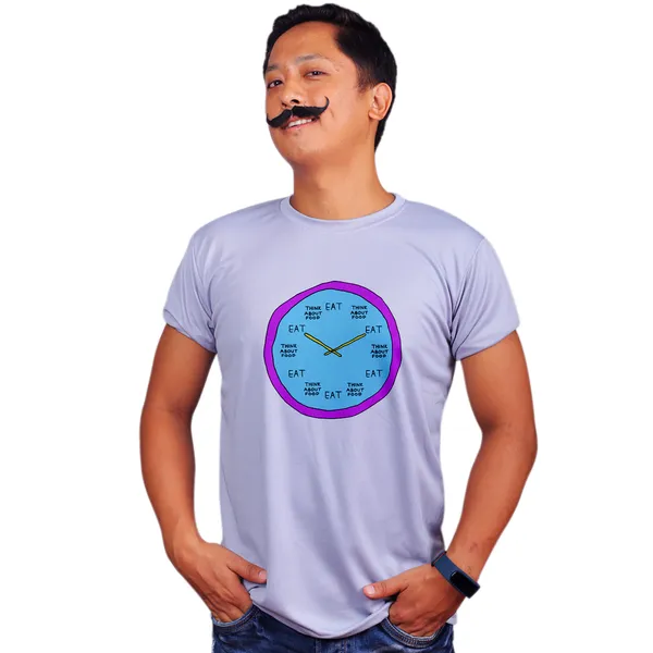 Grey_Food_Clock_Quick-Dri_T-Shirt_For_Men