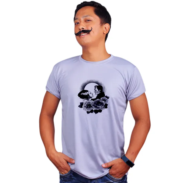 Grey_Frankenstein_Love_Style_Quick-Dri_T-Shirt_For_Men