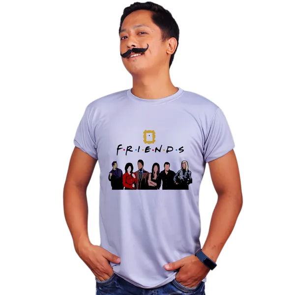 Grey_Friends_At_The_Door_Quick-Dri_T-Shirt_For_Men
